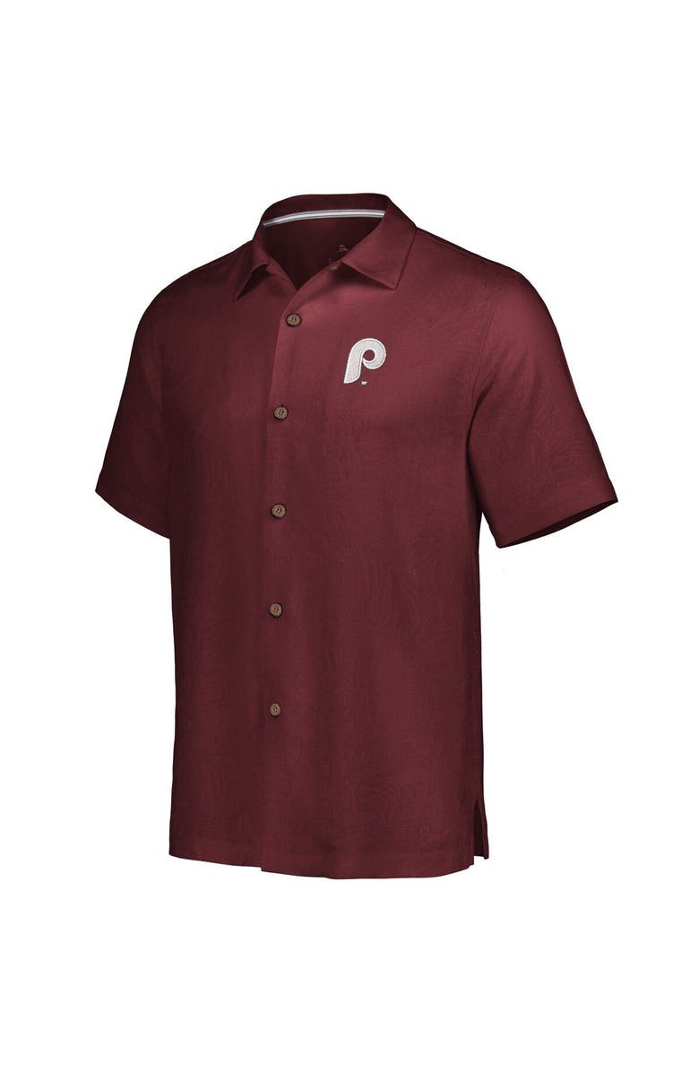 Tommy Bahama Men's Tommy Bahama Burgundy Philadelphia Phillies Sport Tropic Isles Camp Button-Up Shirt, Alternate, color,