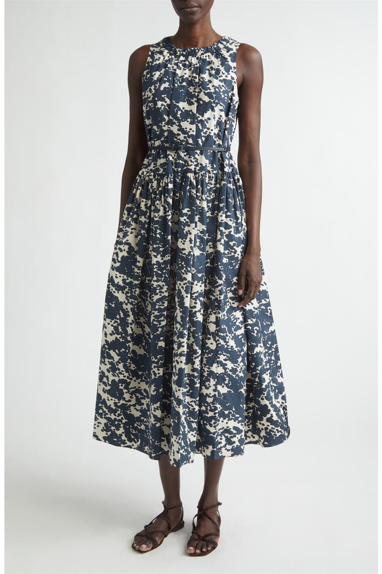 Teresa Print Cotton Midi Dress, Main, color, ULTRAMARINE
