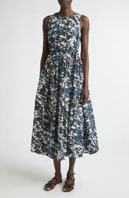 Max Mara Teresa Print Cotton Midi Dress