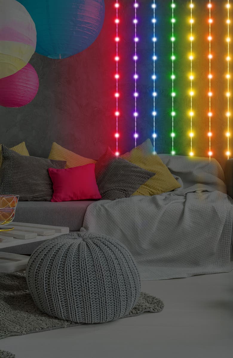 Innovibe Sound Reactive LED Curtain Light with Remote, Alternate, color, Red Green Blue