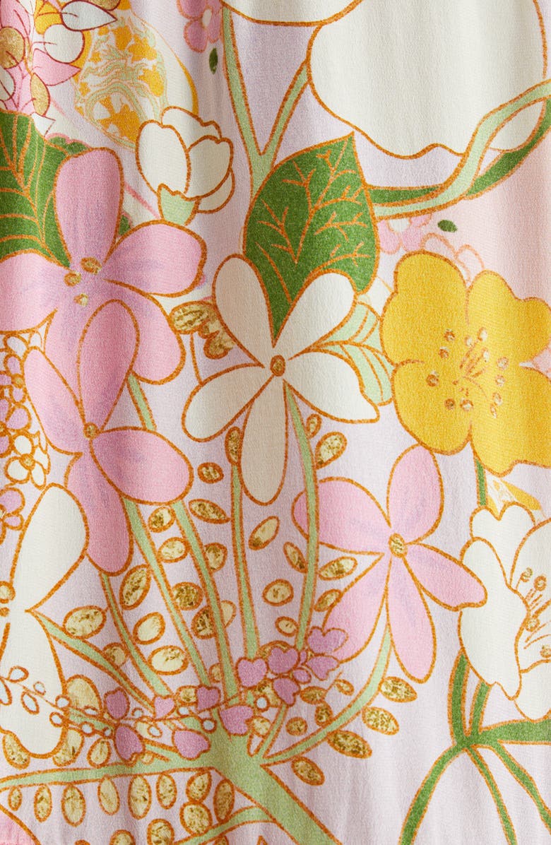 Camilla Clever Clogs Ruffle Sleeve A-Line Silk Minidress, Alternate, color, 