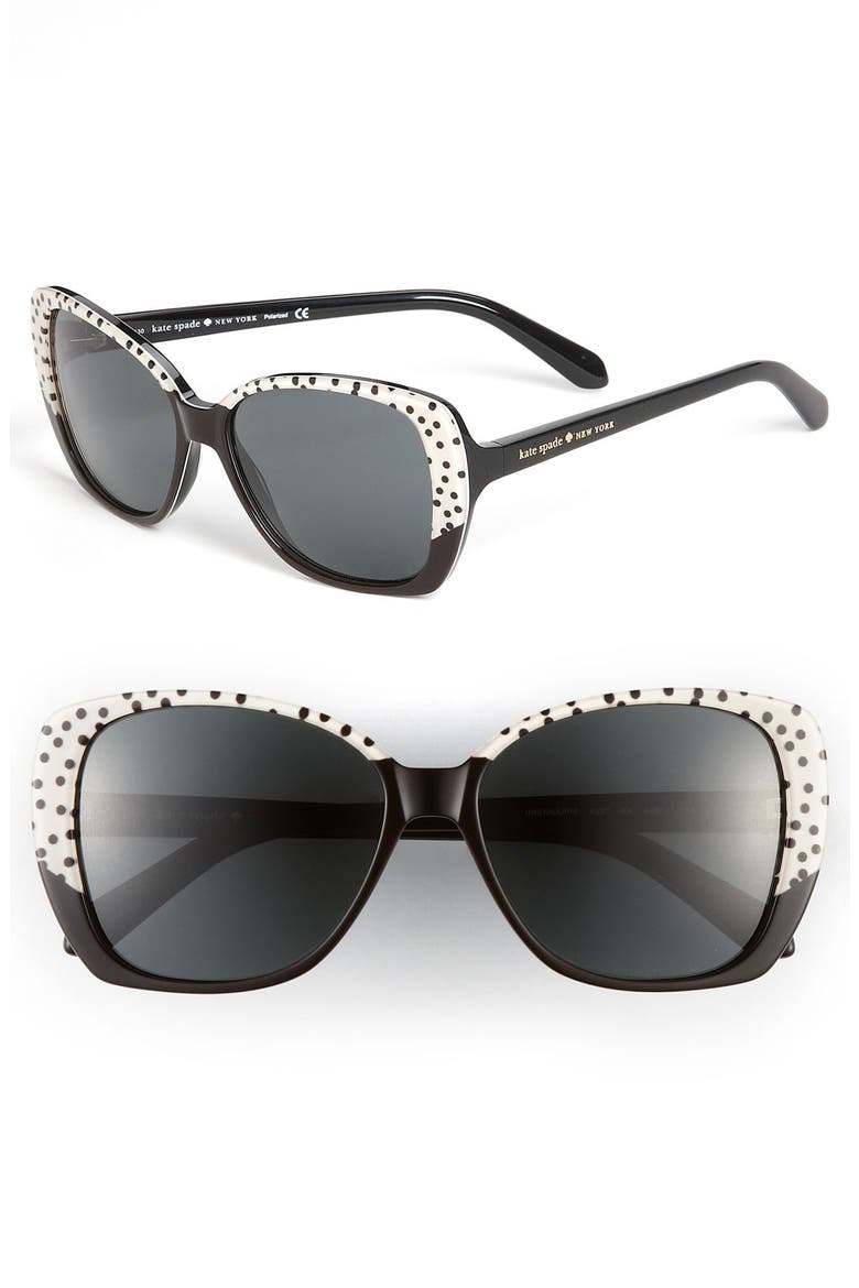 'brenna' 54mm polarized sunglasses, Main, color, BLACK