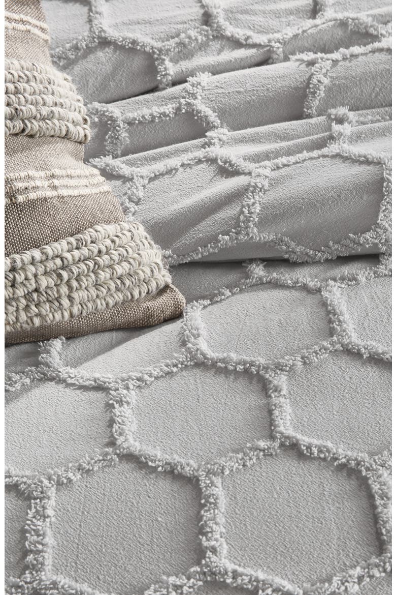 Chenille Honeycomb Comforter & Sham Set, Alternate, color, GREY