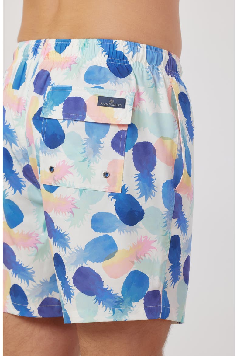 Watercolor Pineapple Swim Trunks, Alternate, color, IVORY