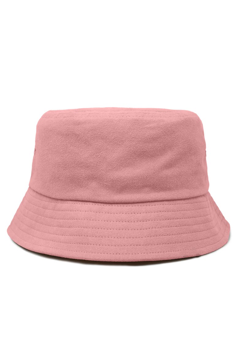 Womens Lil Coffee Cotton Bucket Hat, Alternate, color, Peach Melba