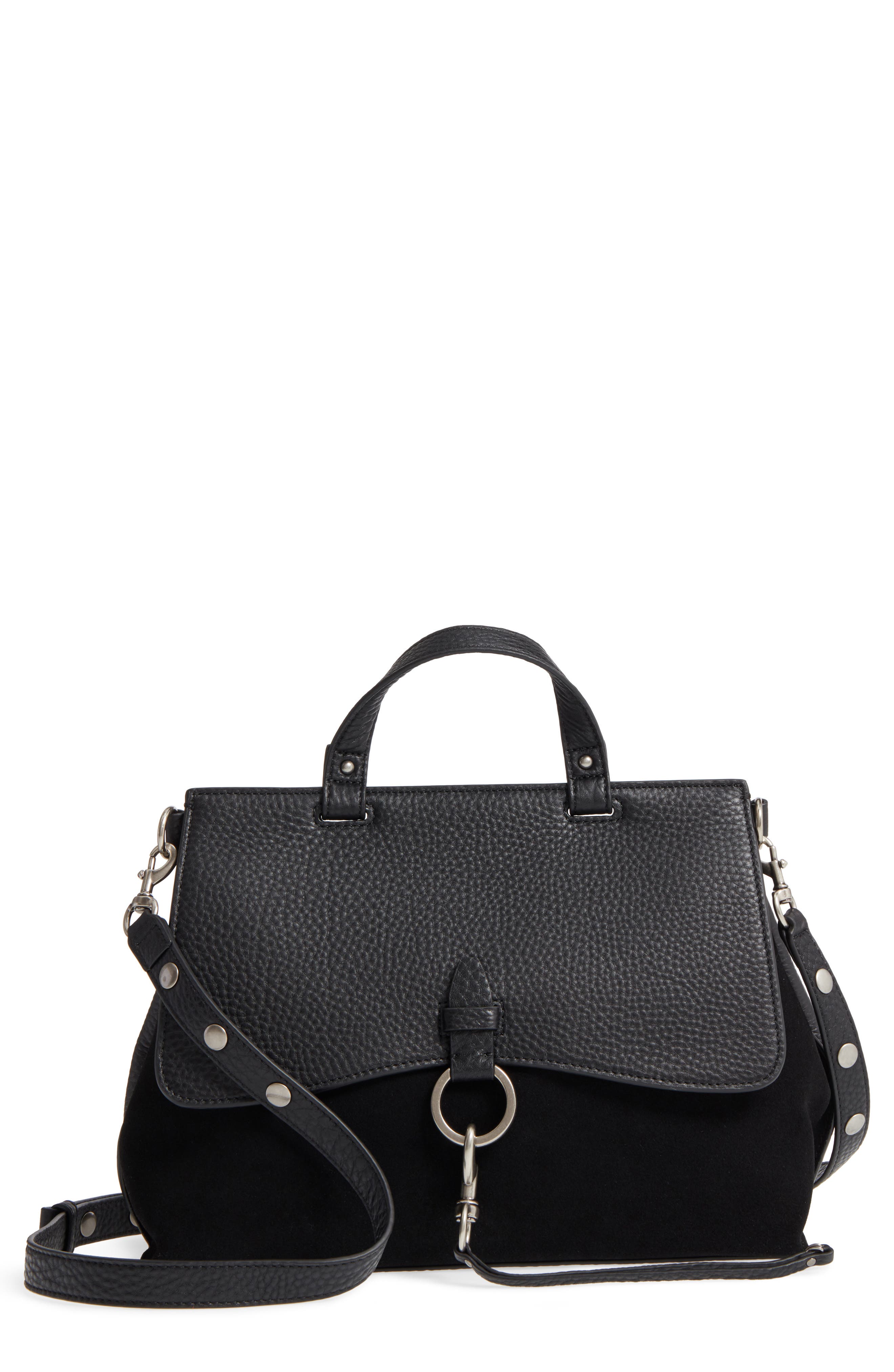 Rebecca Minkoff Medium Keith Suede & Leather Satchel, Main, color, 