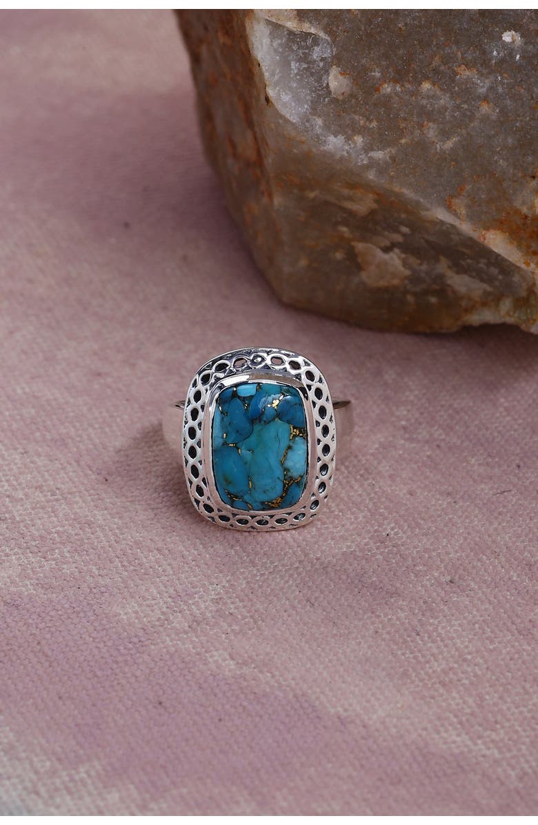 NITYA Blue Copper Turquoise Sterling Silver Ring, Alternate, color,