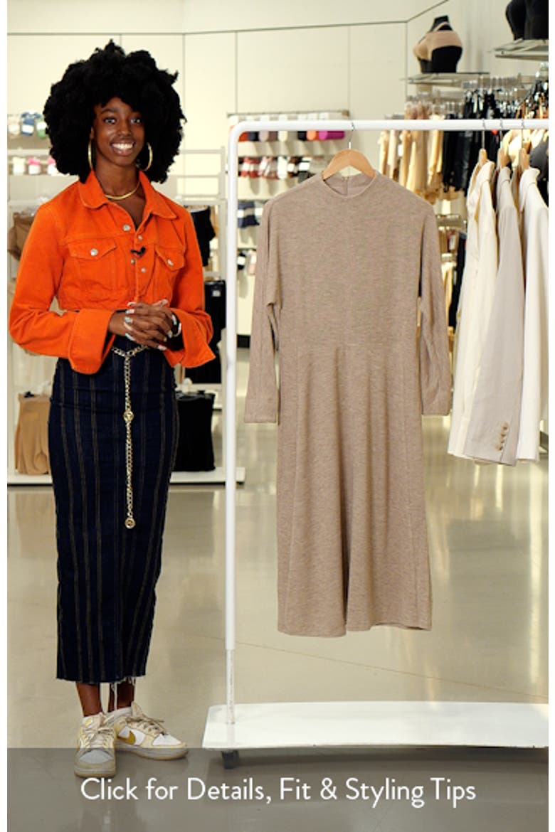 Funnel Neck Long Sleeve Knit Dress video
