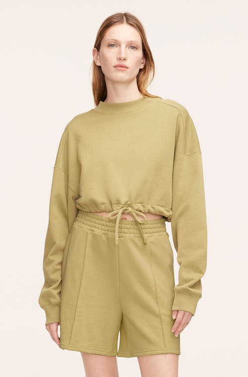 REBECCA TAYLOR REBECCA TAYLOR CROPPED TERRY SWEATSHIRT WITH DRAWCORD 