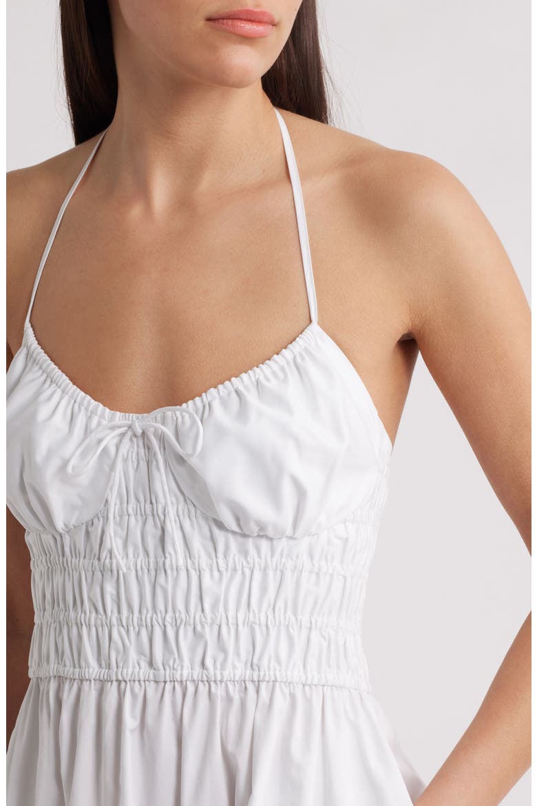 The Lolita Smocked Cotton Cover-Up Halter Dress, Alternate, color, OPTIC WHITE