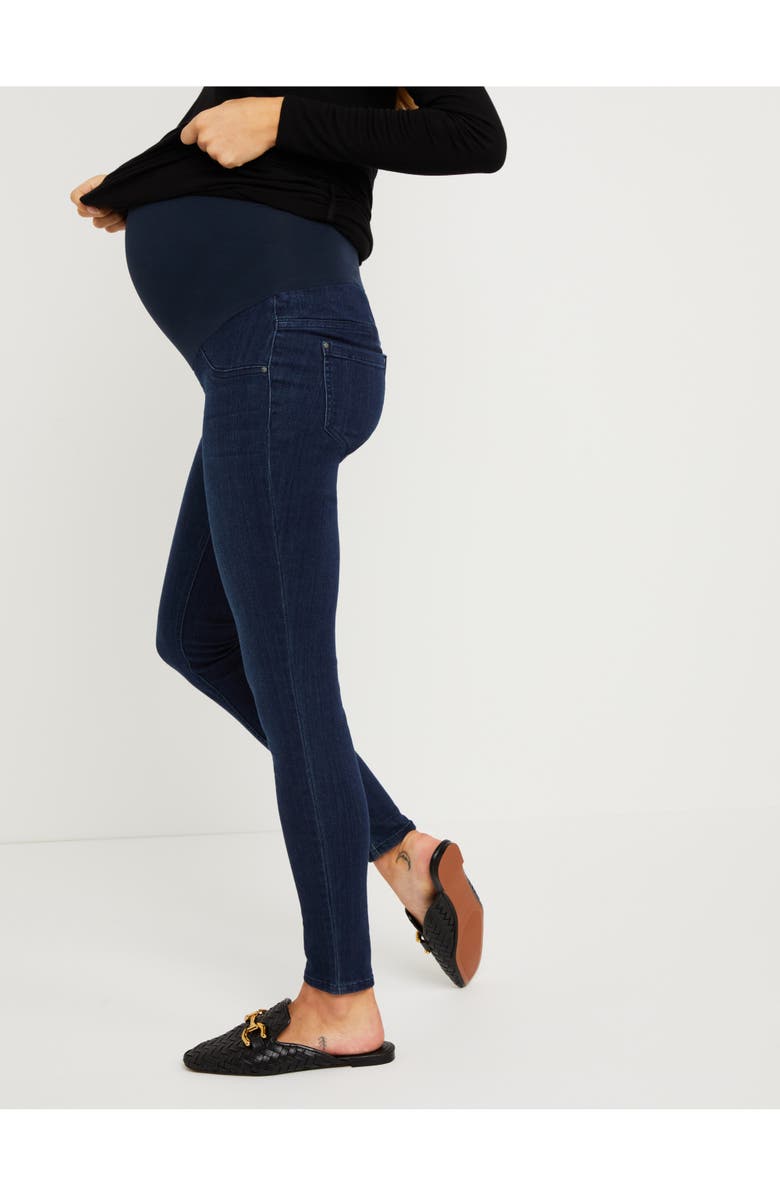 MOTHERHOOD MATERNITY Plus Super Stretch Secret Fit Over The Belly Skinny Ankle Jeans, Alternate, color,