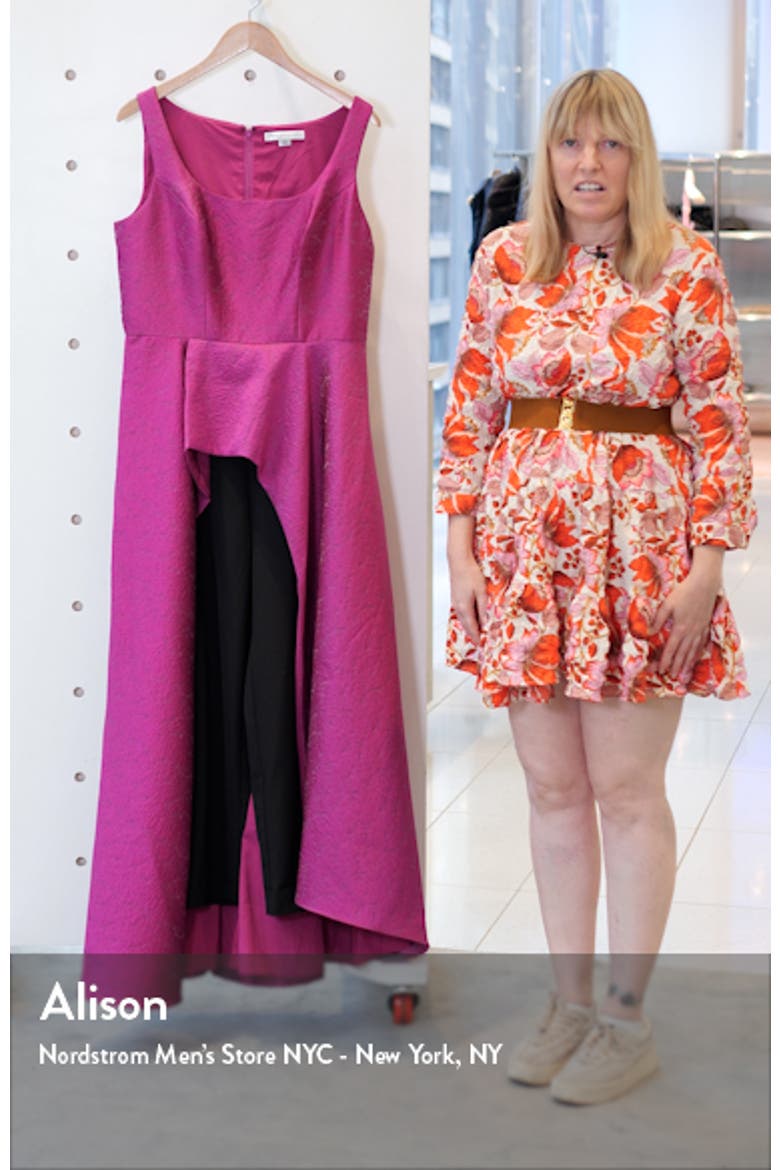 Jacquard Asymmetric Ruffle Maxi Jumpsuit video