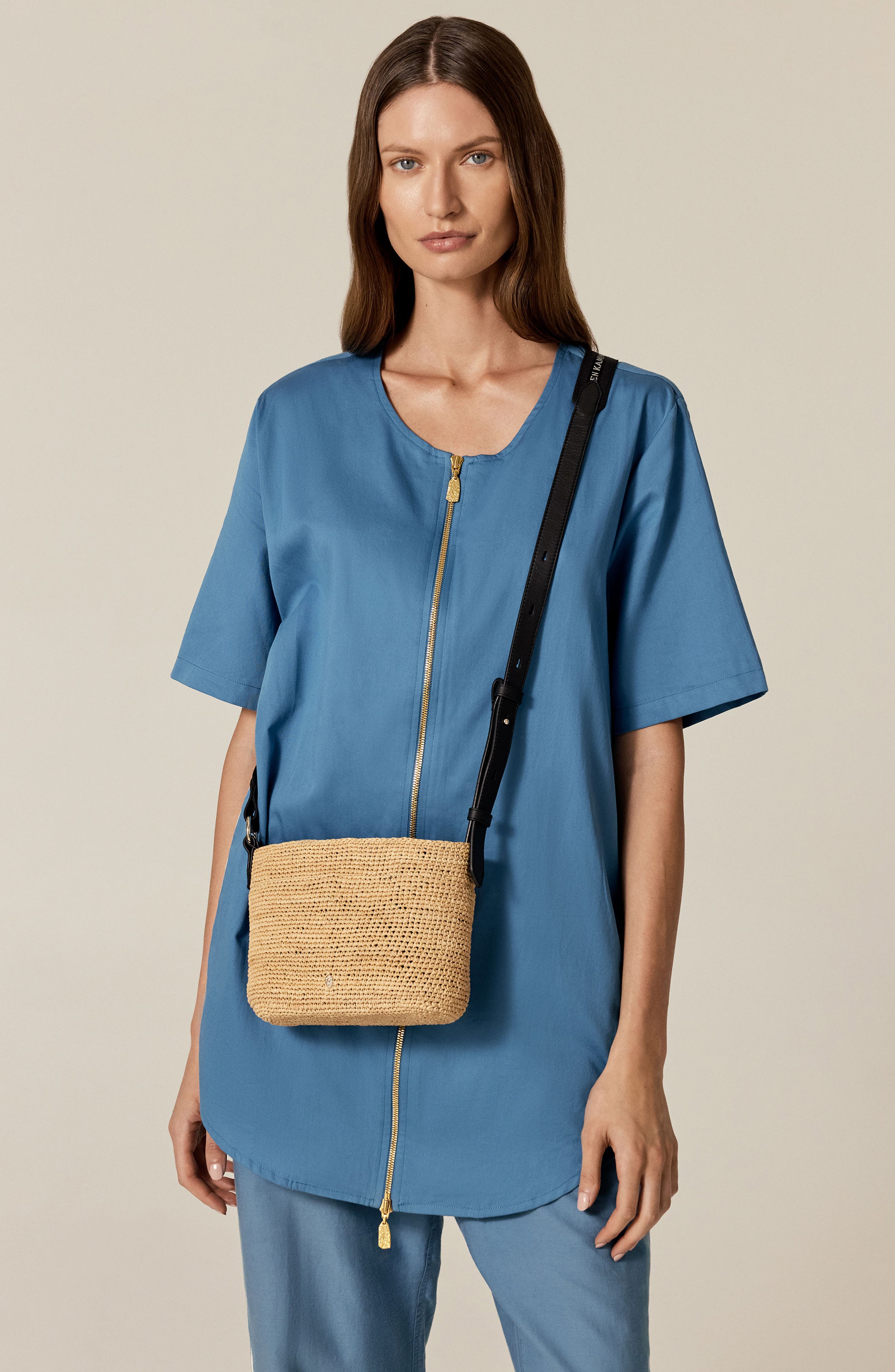 Helen Kaminski Nalin Crochet Raffia Crossbody Bag, Alternate, color, 