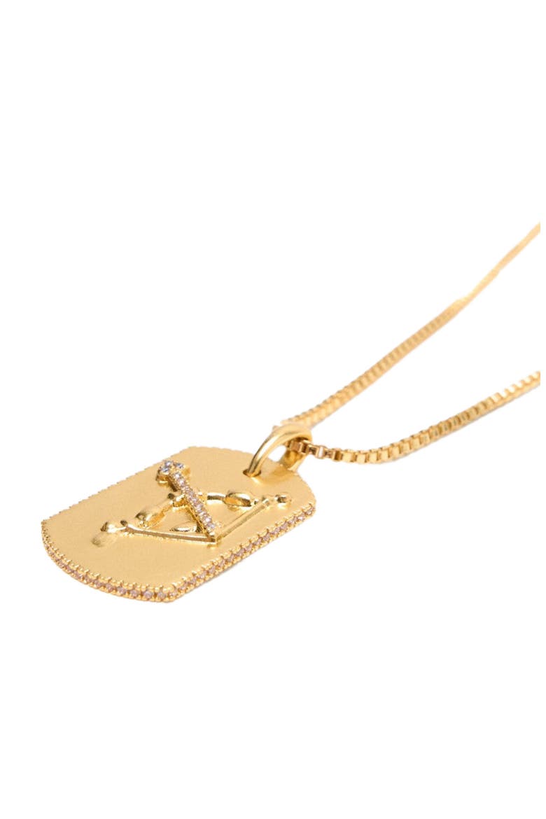 Zodiac sign plaque necklace, Alternate, color, Sagittarius