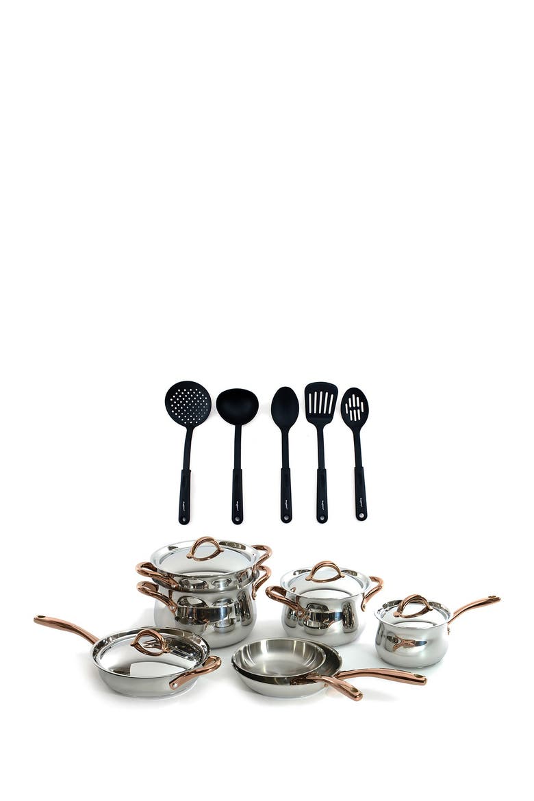 Stainless Steel Cookware 16-Piece Starter Set, Main, color, SILVER