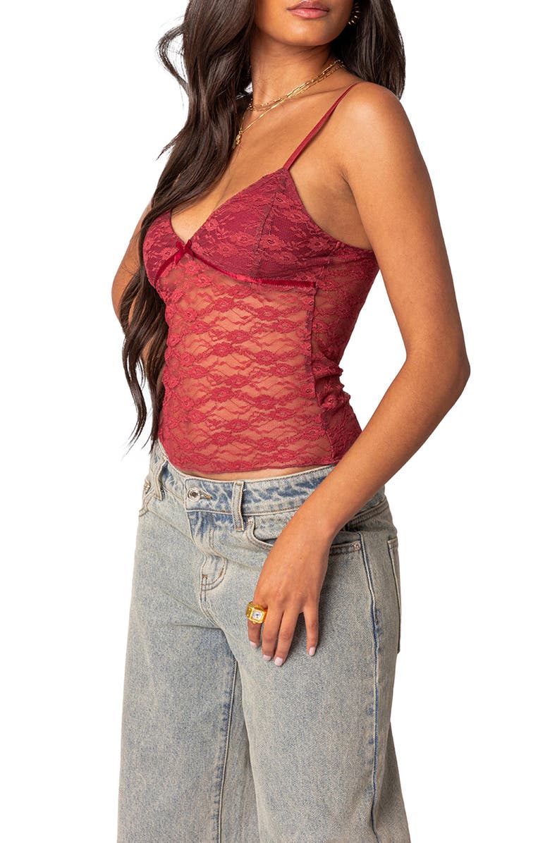 EDIKTED Eira Lace Camisole, Alternate, color, Bordu