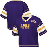 Outerstuff Girls Youth Outerstuff Purple LSU Tigers Gridiron Jersey V-Neck T-Shirt