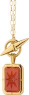 Monica Rich Kosann Points North 18k Gold Carnelian Compass Pendant Necklace