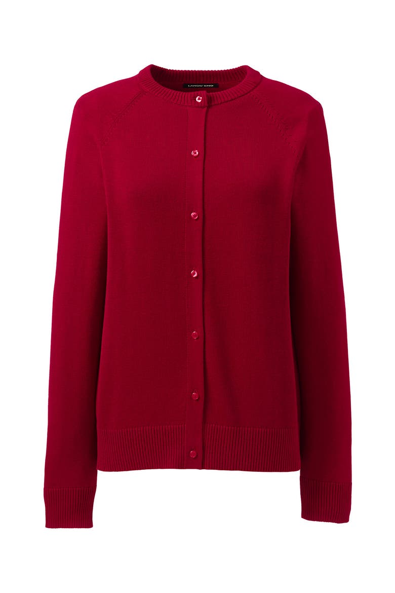 School Uniform Young  Cotton Modal Cardigan Sweater, Alternate, color, Red