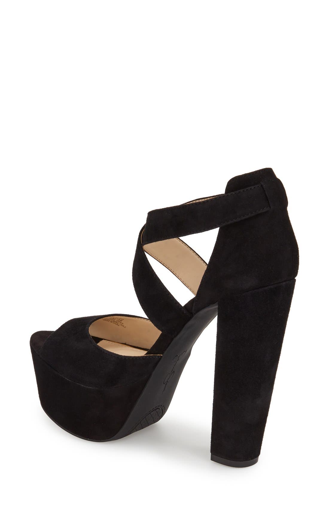 'Derian' Platform Sandal, Alternate, color, BLACK DUSTY GLITTER FABRIC