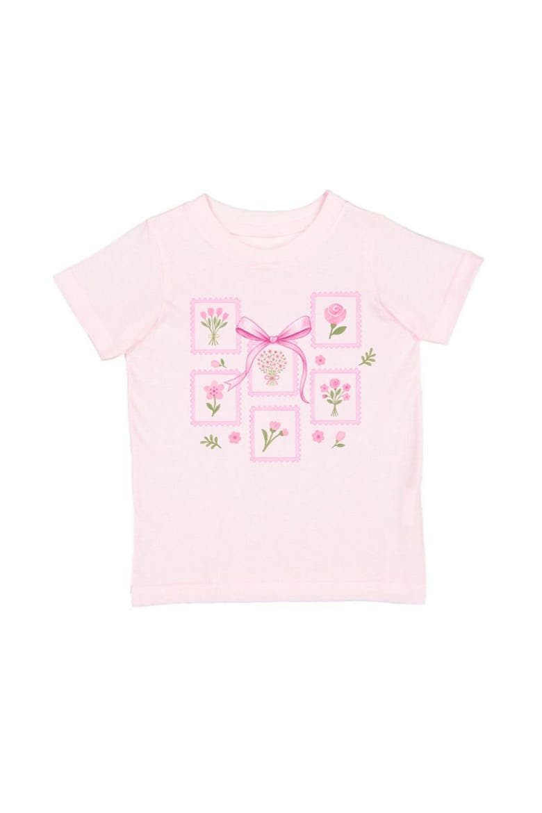 Bouquet Bow Short Sleeve T-Shirt, Main, color, Ballet Pink