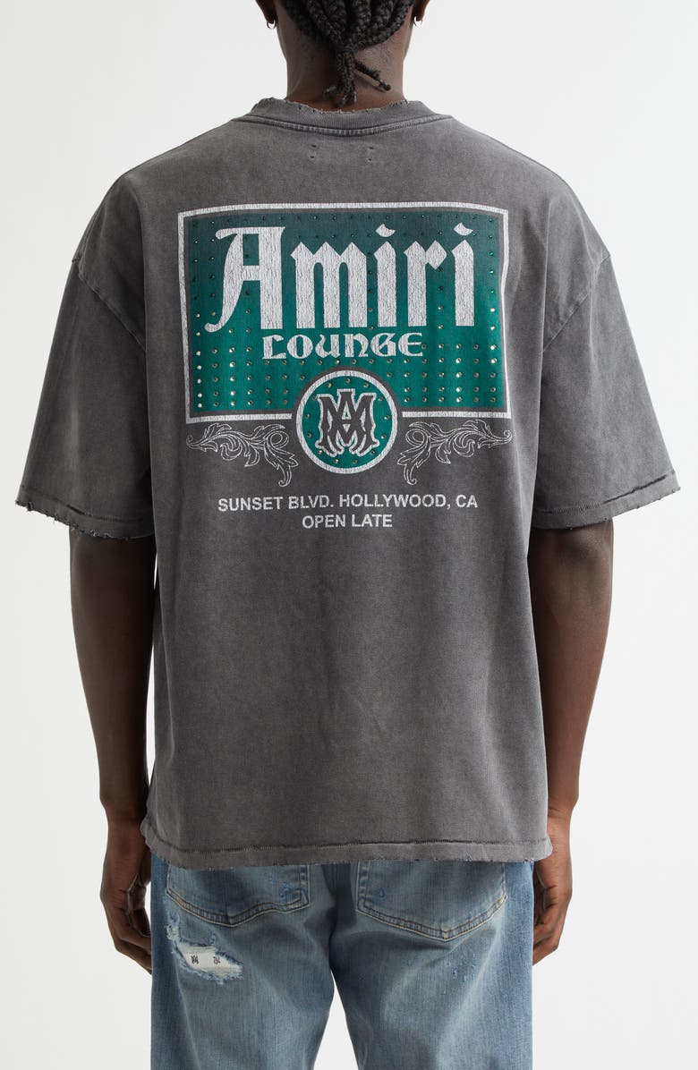 AMIRI Lounge Crystal Embellished Cotton Graphic T-Shirt, Alternate, color, 