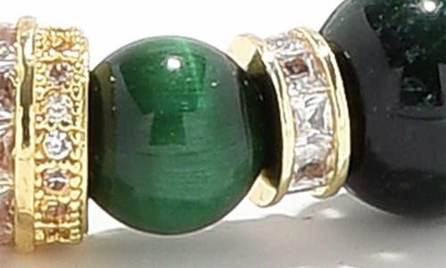 Eye Candy Los Angeles Christopher Stretch Bracelet With Golden Spacers In Multi