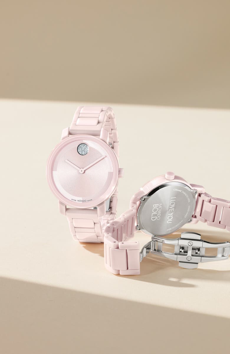 Movado Bold Evolution 2.0 Bracelet Watch, 34mm, Alternate, color, Blush