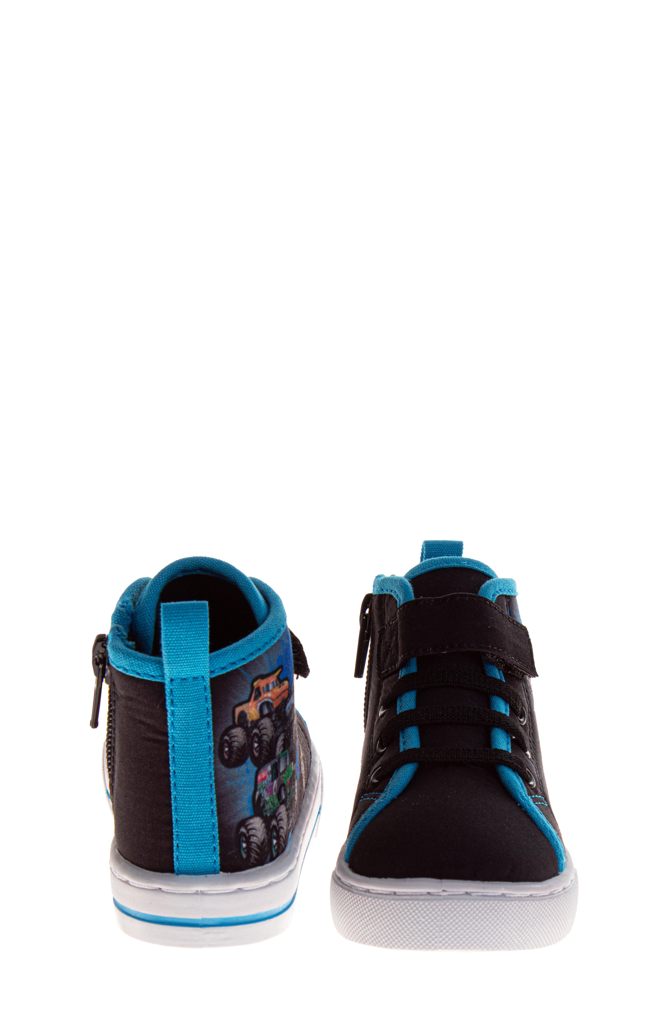 JOSMO Kids' Monster Jam High Top Sneaker, Alternate, color, Black/Blue