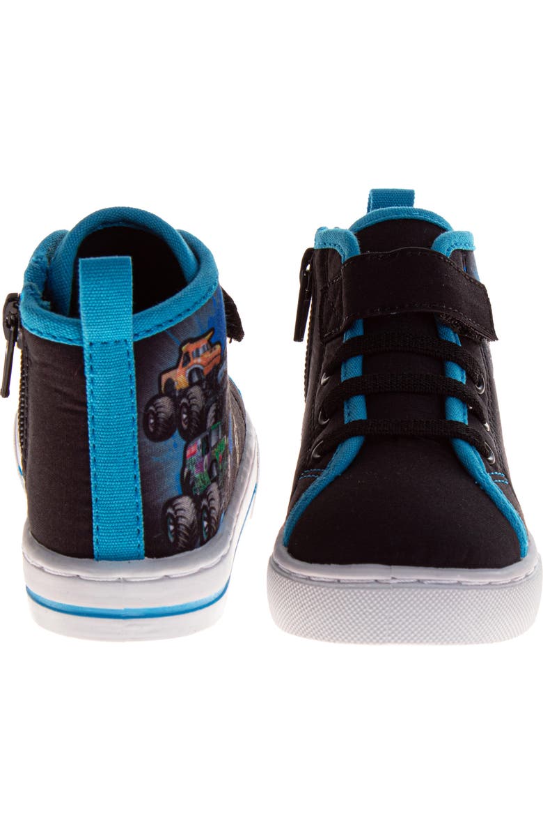 JOSMO Kids' Monster Jam High Top Sneaker, Alternate, color, Black/Blue