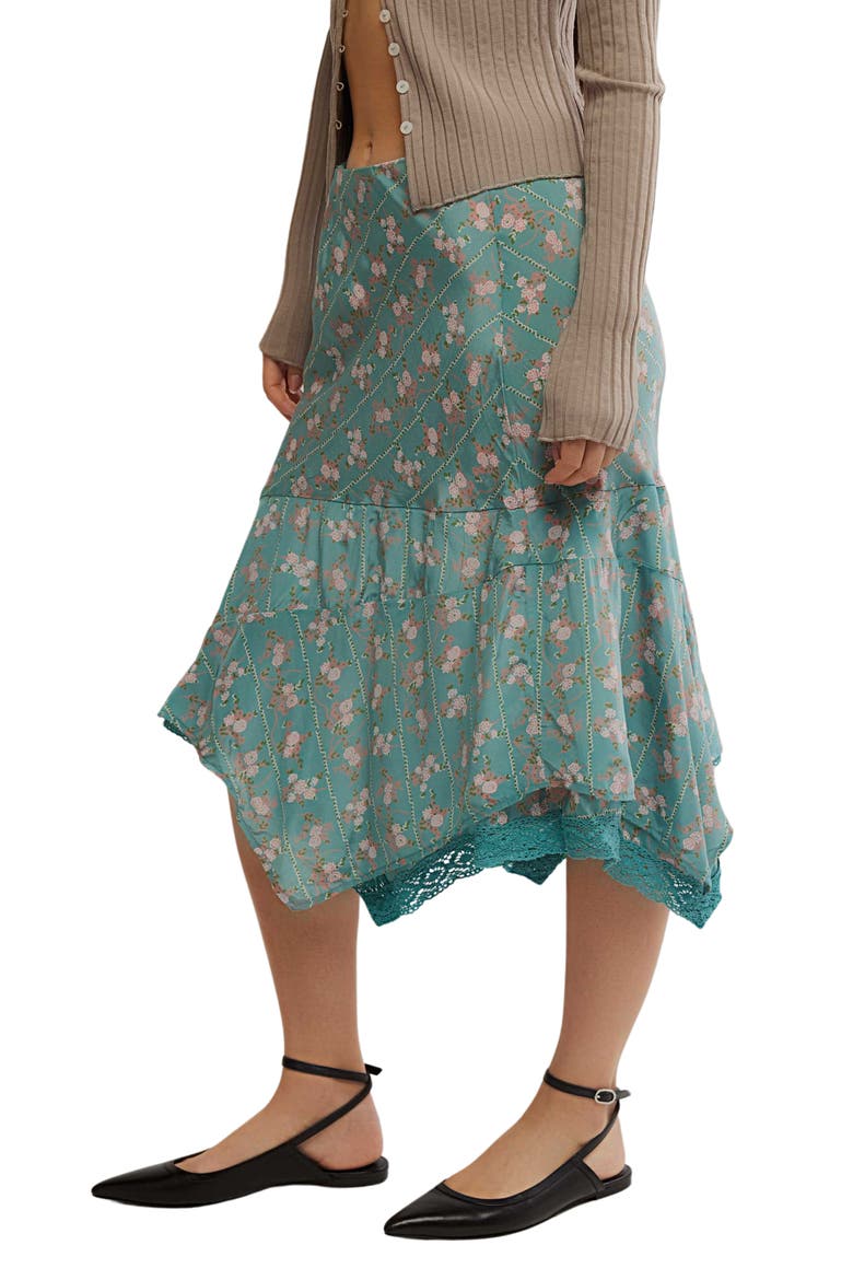 Bali Sweet Escape Asymmetric Hem Skirt, Main, color, MINERAL BLUE COMBO