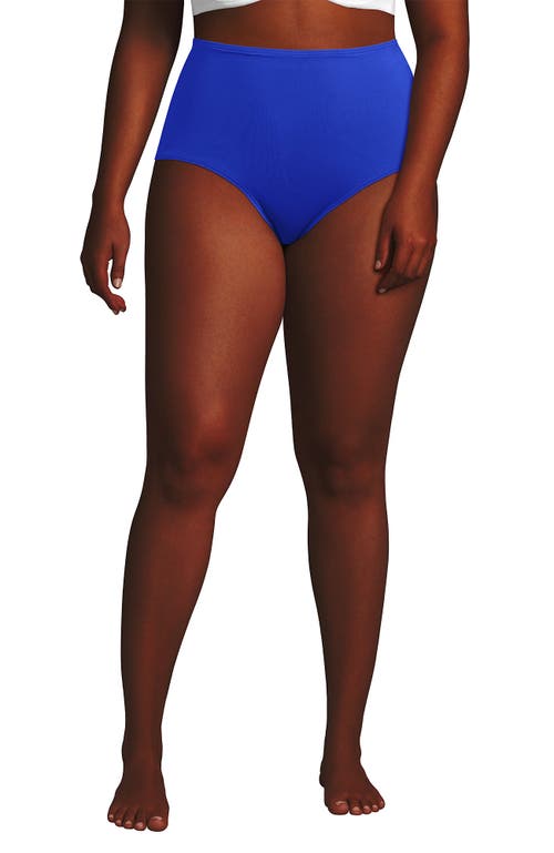 Shop Lands' End Plus Size Sculpting Suit High Waisted Bikini Bottoms In Sapphire Ice