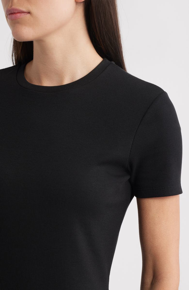 Theory Effortless Stretch Pima Cotton Rib T-Shirt Dress, Alternate, color, 