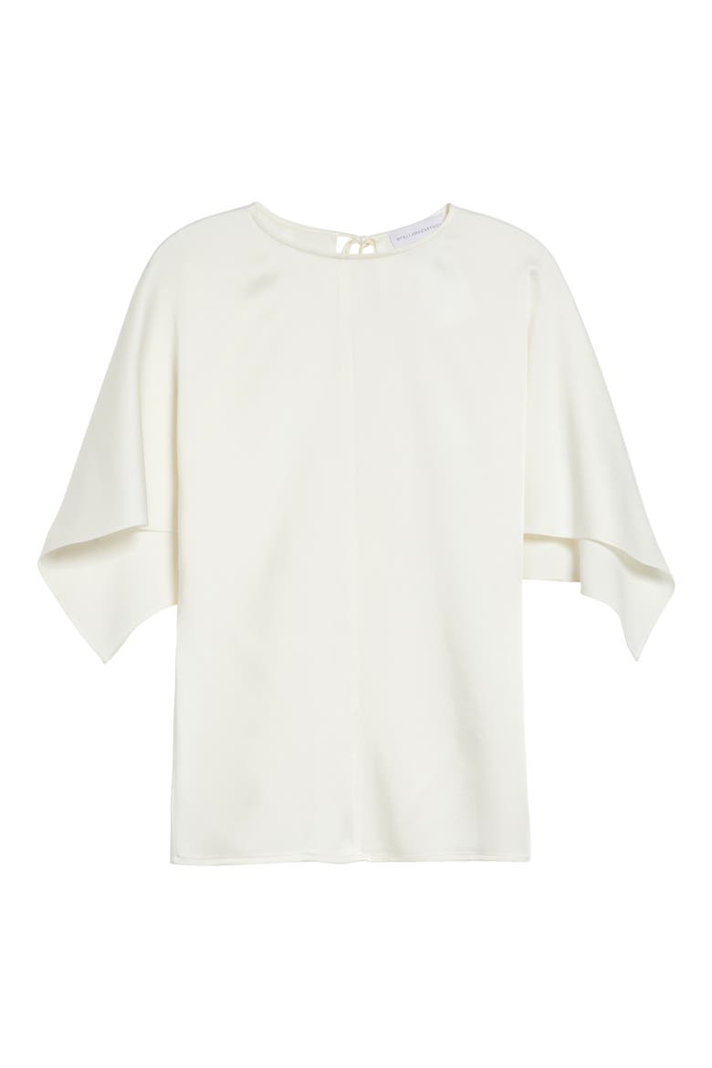 Handkerchief Sleeve Satin Top, Alternate, color, CREAM
