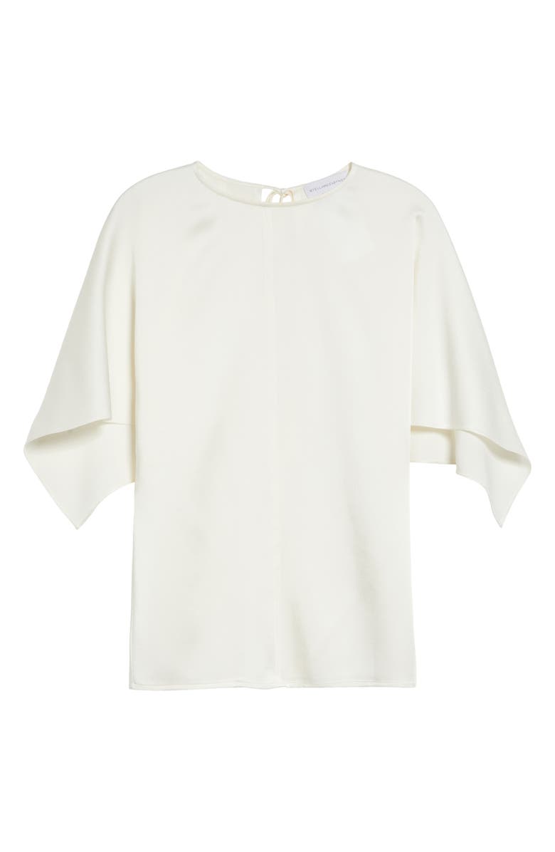 Stella McCartney Handkerchief Sleeve Satin Top, Alternate, color, Cream
