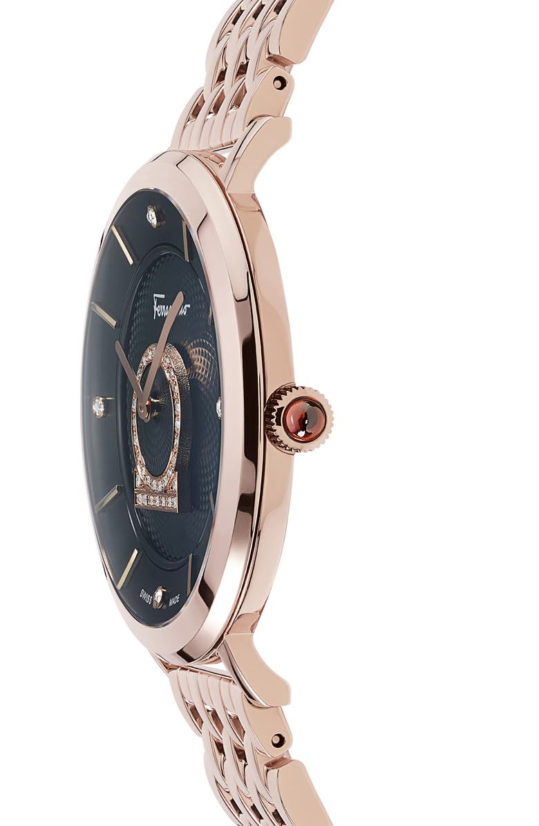 FERRAGAMO Salvatore Ferragamo Minuetto Diamond Bracelet Watch, 36mm, Alternate, color, 