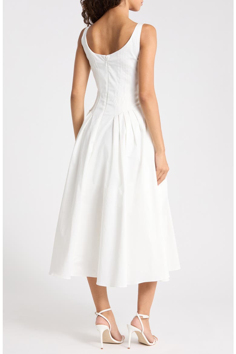 Alira Keyhole Cotton Dress, Alternate, color, WHITE