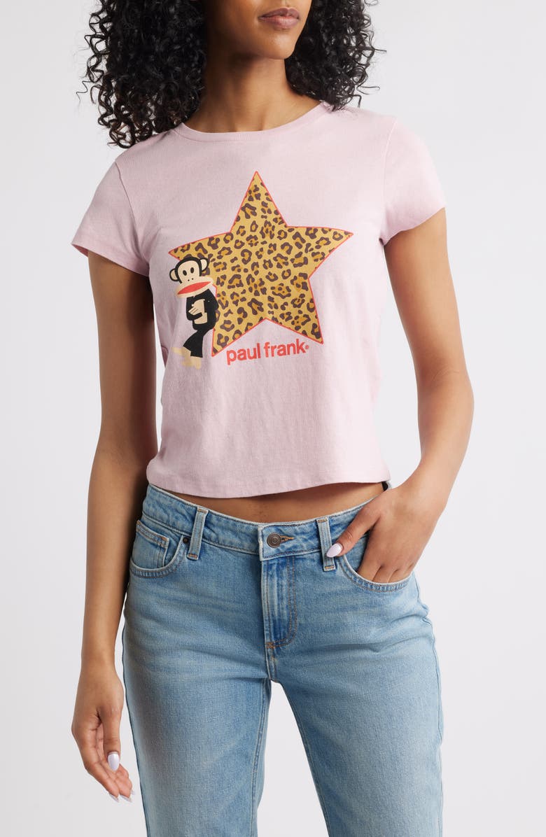 GOLDEN HOUR Paul Frank<sup>™</sup> Leopard Star Cotton Graphic T-Shirt, Main, color, Cameo Pink