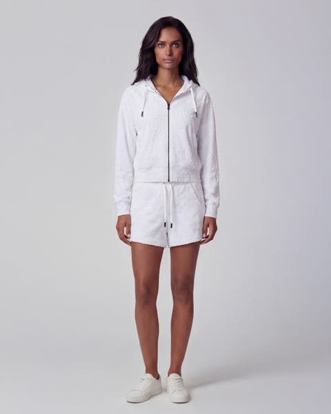 Womens Cropped Terry Toweling Zip Hoodie