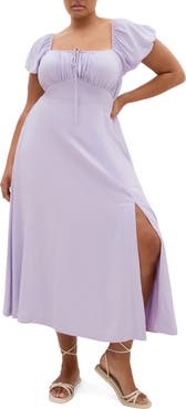 City Chic Abbie Peasant Midi Dress