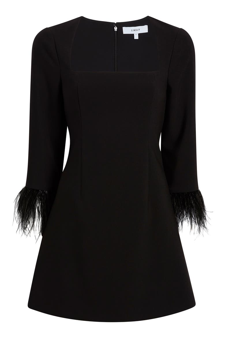Cher Long Sleeve Minidress, Alternate, color, BLACK