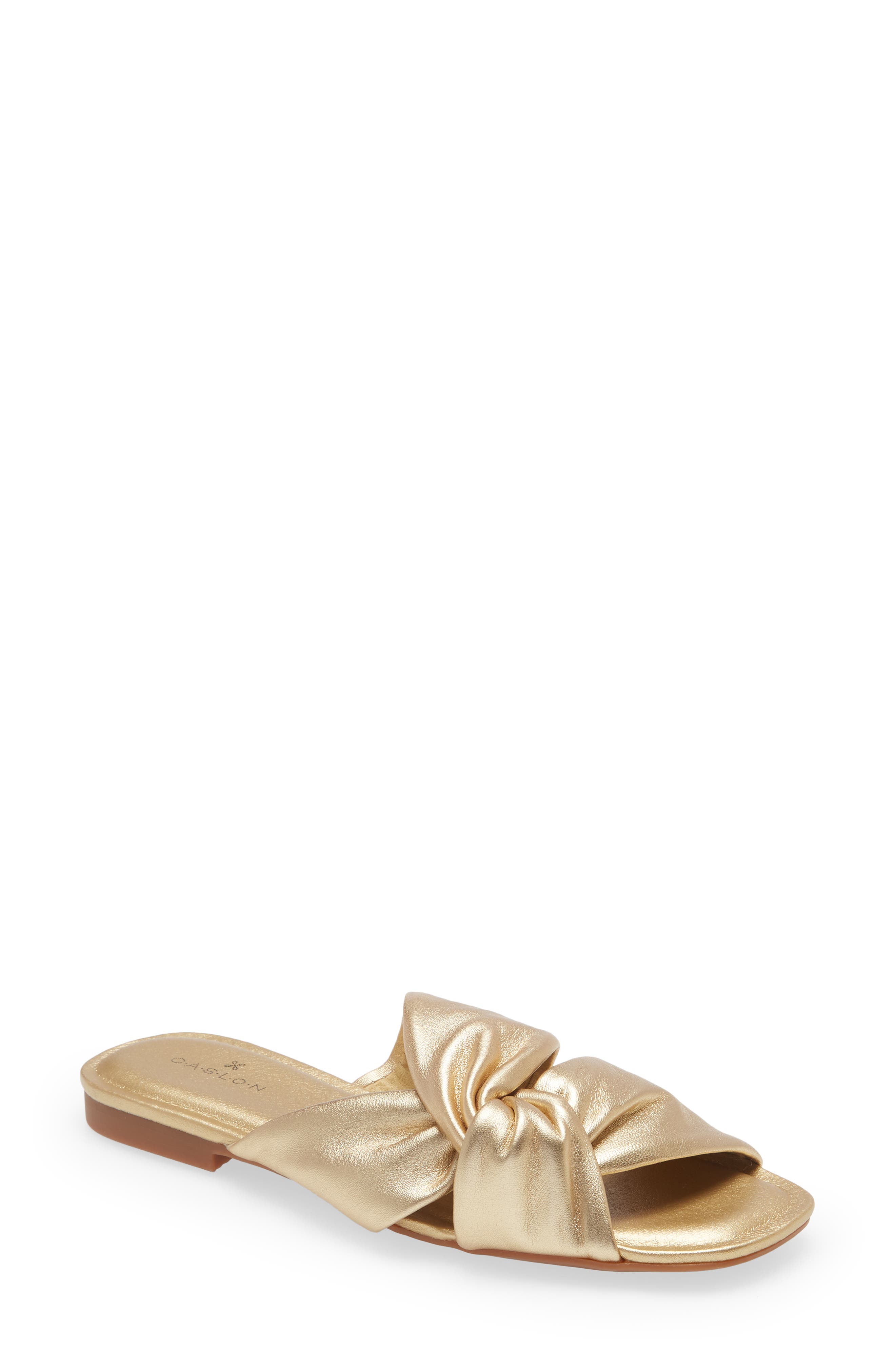 Canari Slide Sandal, Main, color, GOLD METALLIC