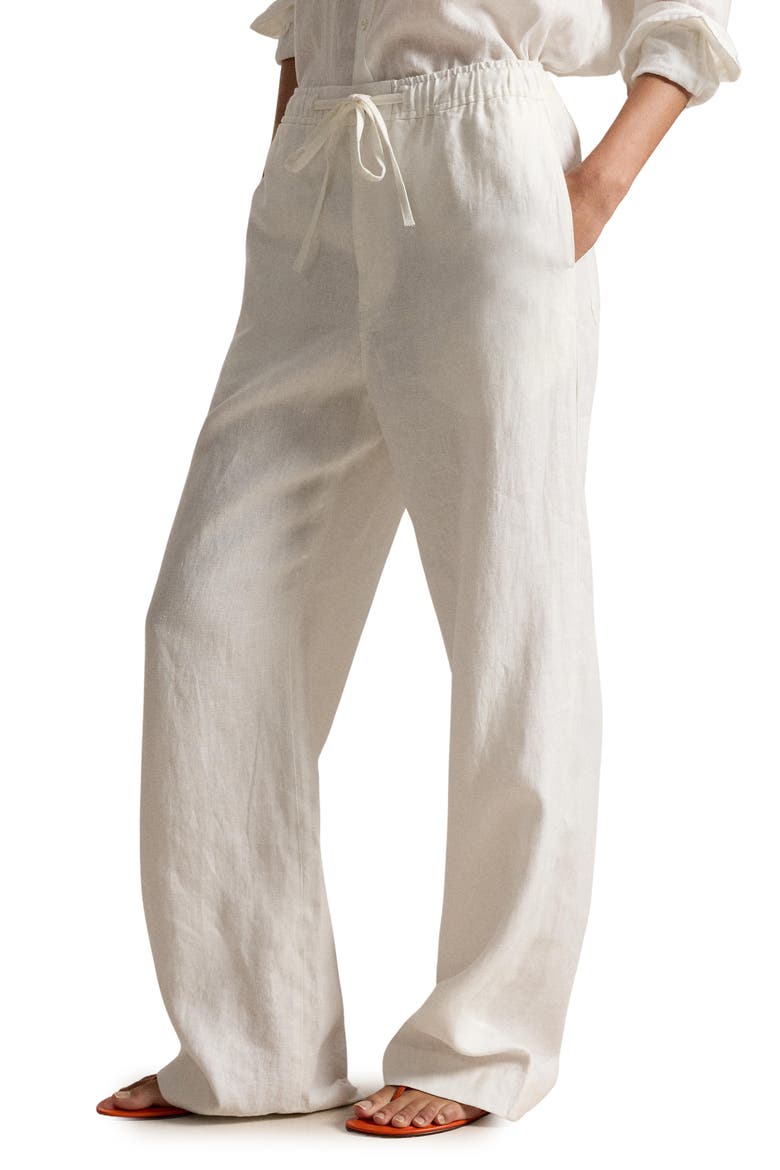 Linen Drawstring Pants, Alternate, color, NEVIS