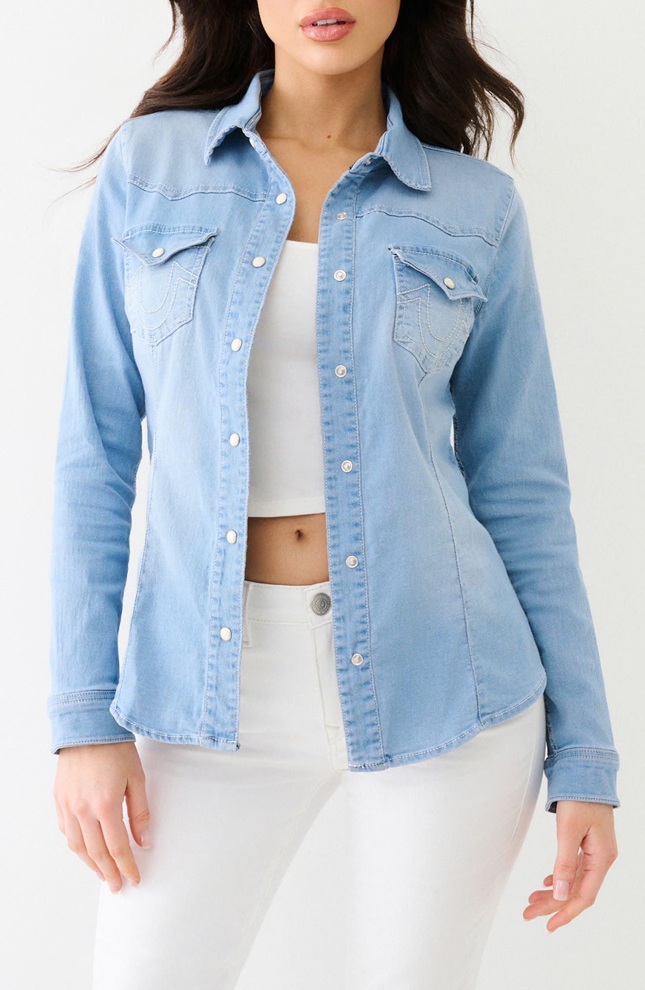 True Religion Western Long Sleeve Denim Shirt