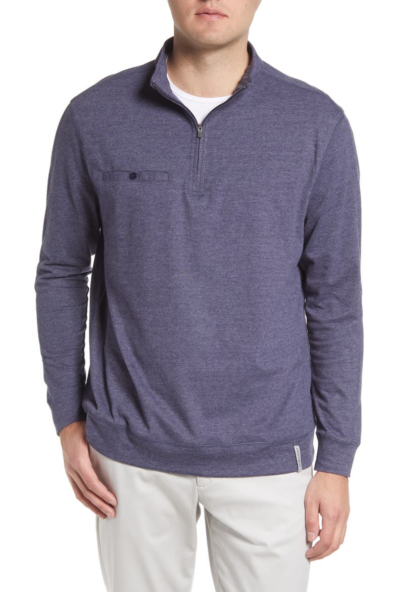 Men's Clyde Quarter Zip Performance Pocket Pullover, Main, color, MIDNIGHT NAVY