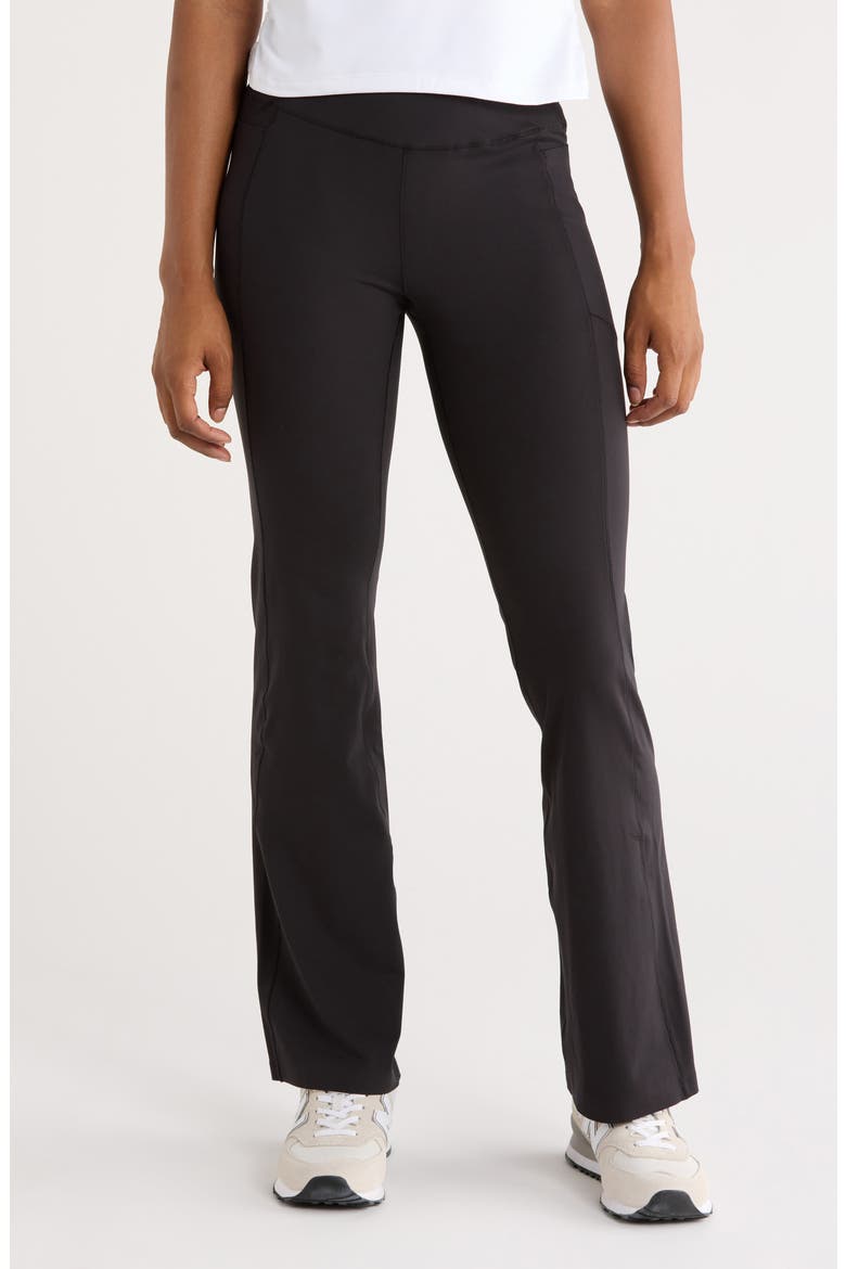Revive Flare Leggings, Main, color, RICH BLACK