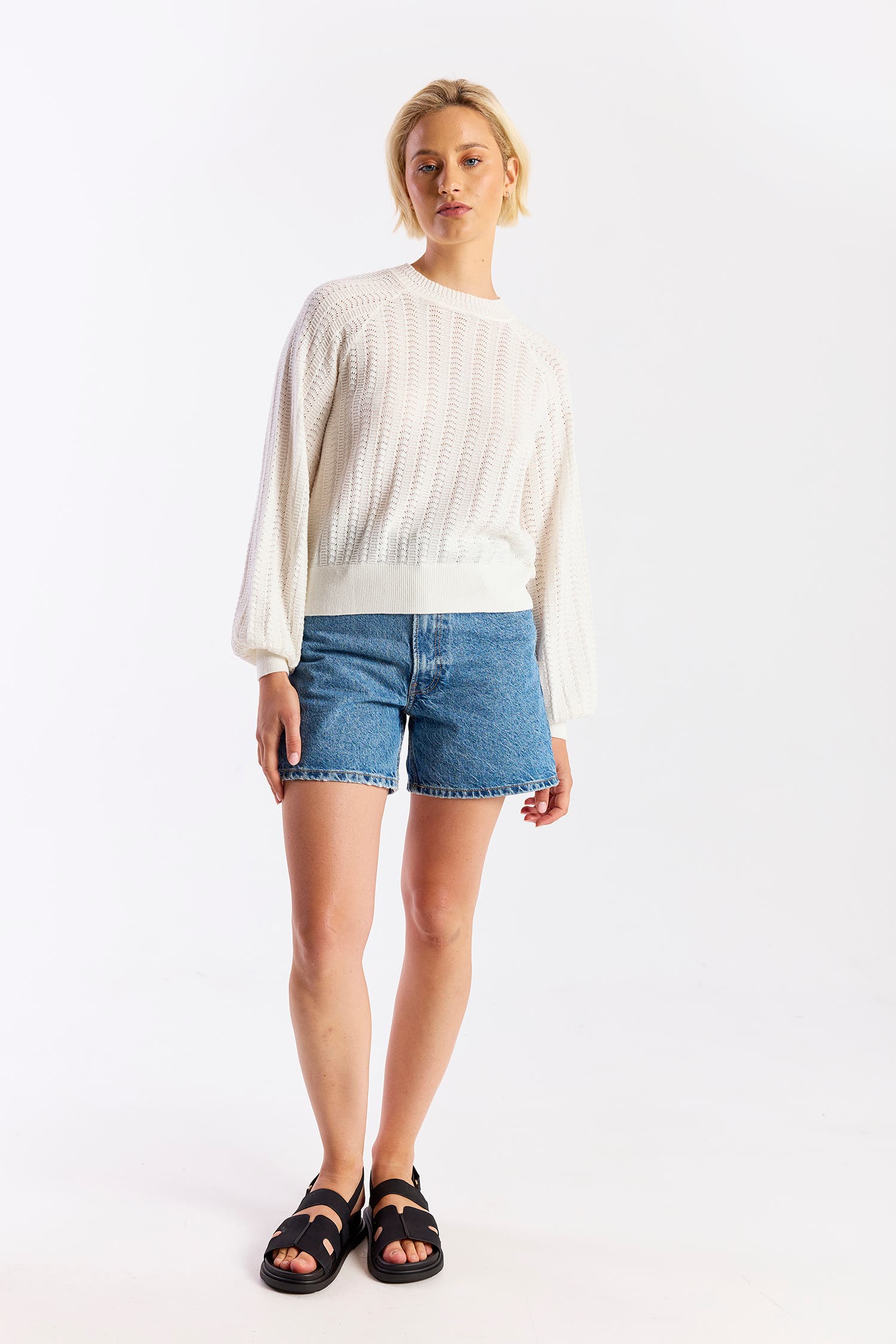 Stitch Raglan Crew Neck Sweater - image 2