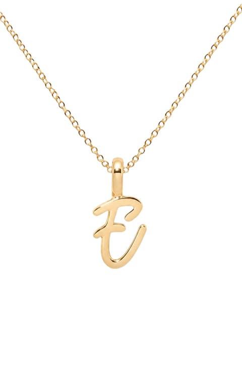 Script Initial Charm Necklace