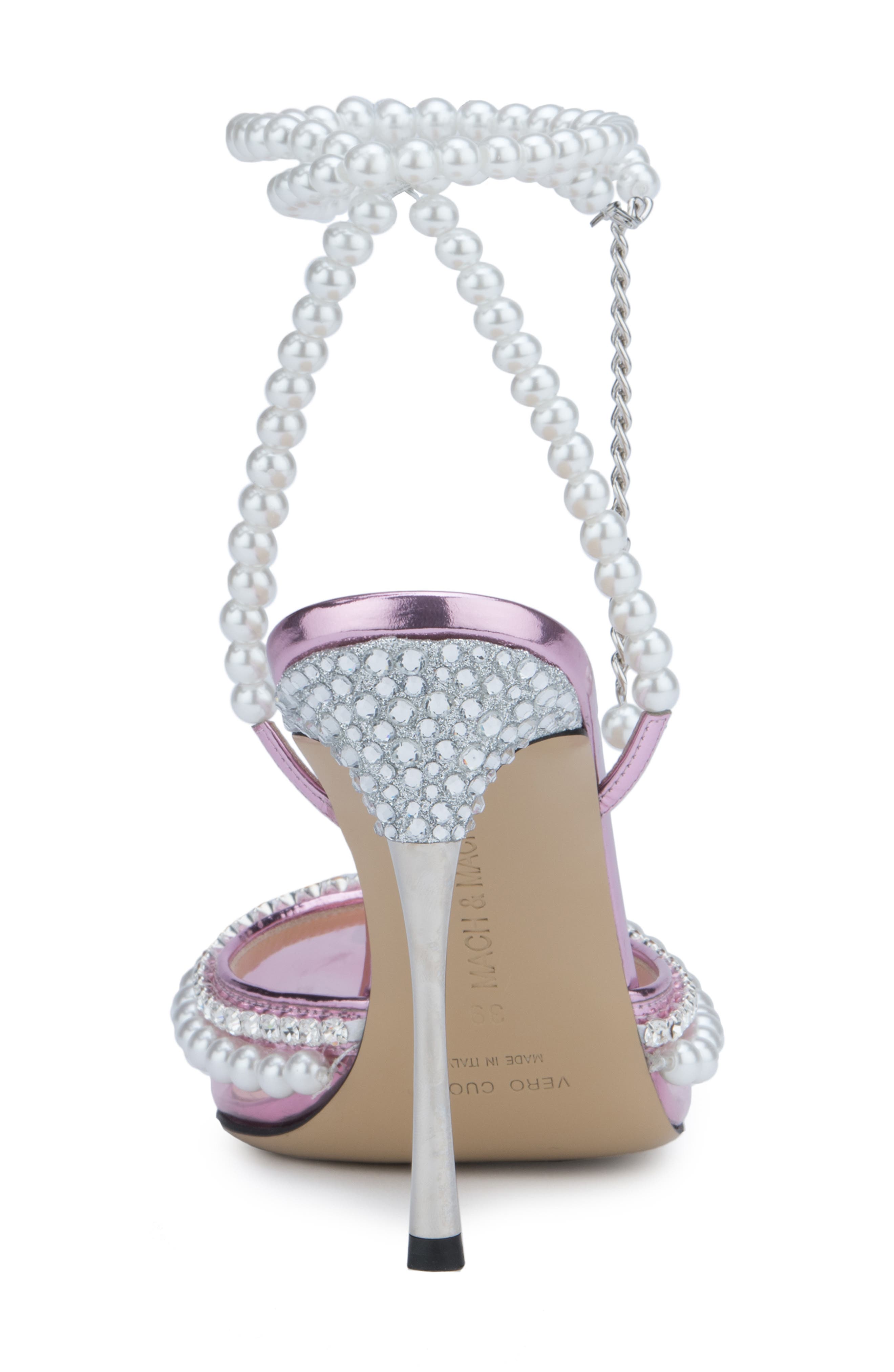 Mach & Mach Diamond of Elizabeth Imitation Pearl Pointed Toe Pump, Alternate, color, 