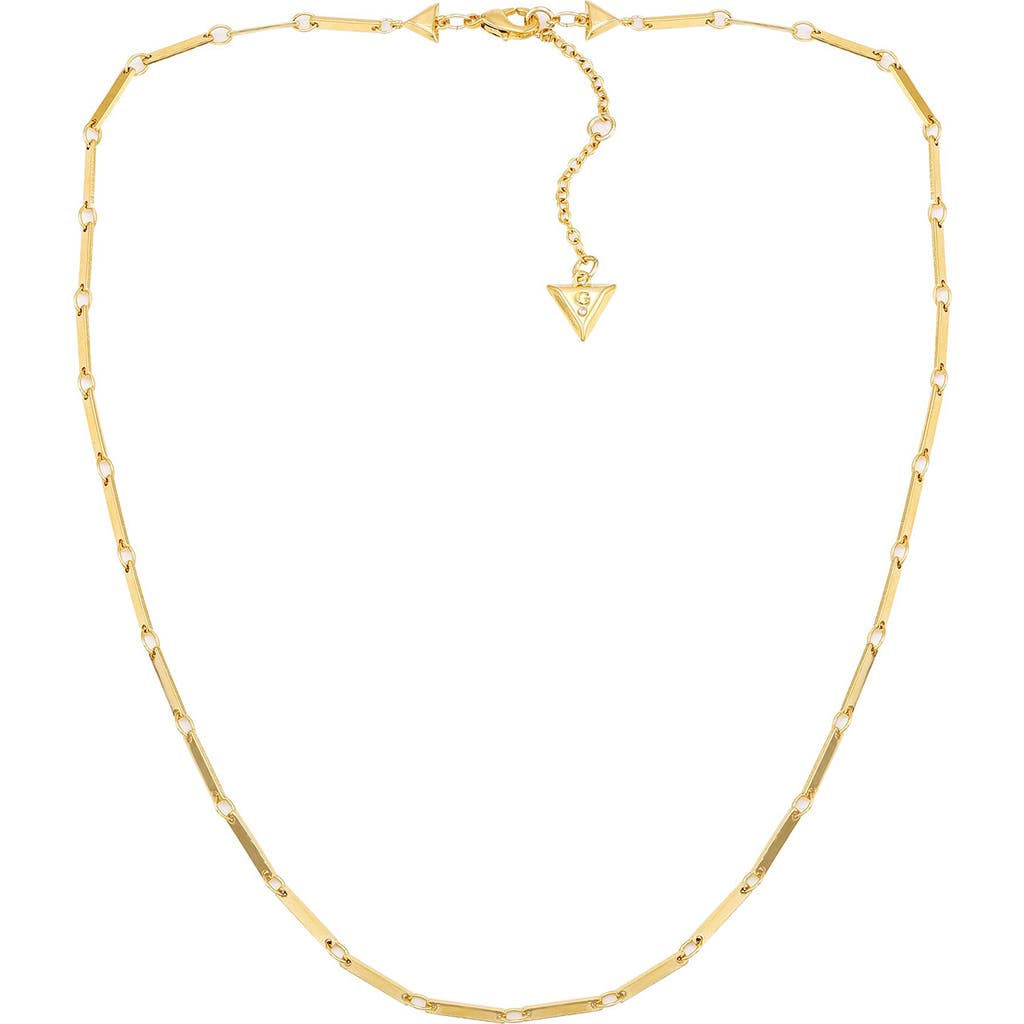 Guess Flat Chain Necklace In Goldtone